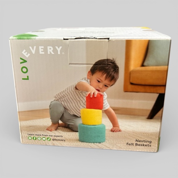 Lovevery Nesting Felt Baskets 3-piece set, designed for toddlers 13 Months NIB - Picture 3 of 5